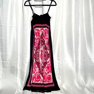 Paisley and Black Maxi Dress, Size Small.